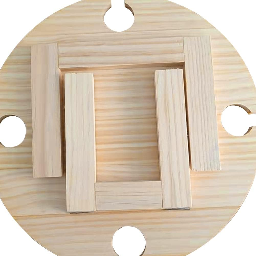 Emapoy 2 in 1 Picnic Table, Wooden Folding Picnic Table with Wine Glass Holder, Collapsible Beach Wine Table, Portable Beach Picnic Accessory for Travel image number 2