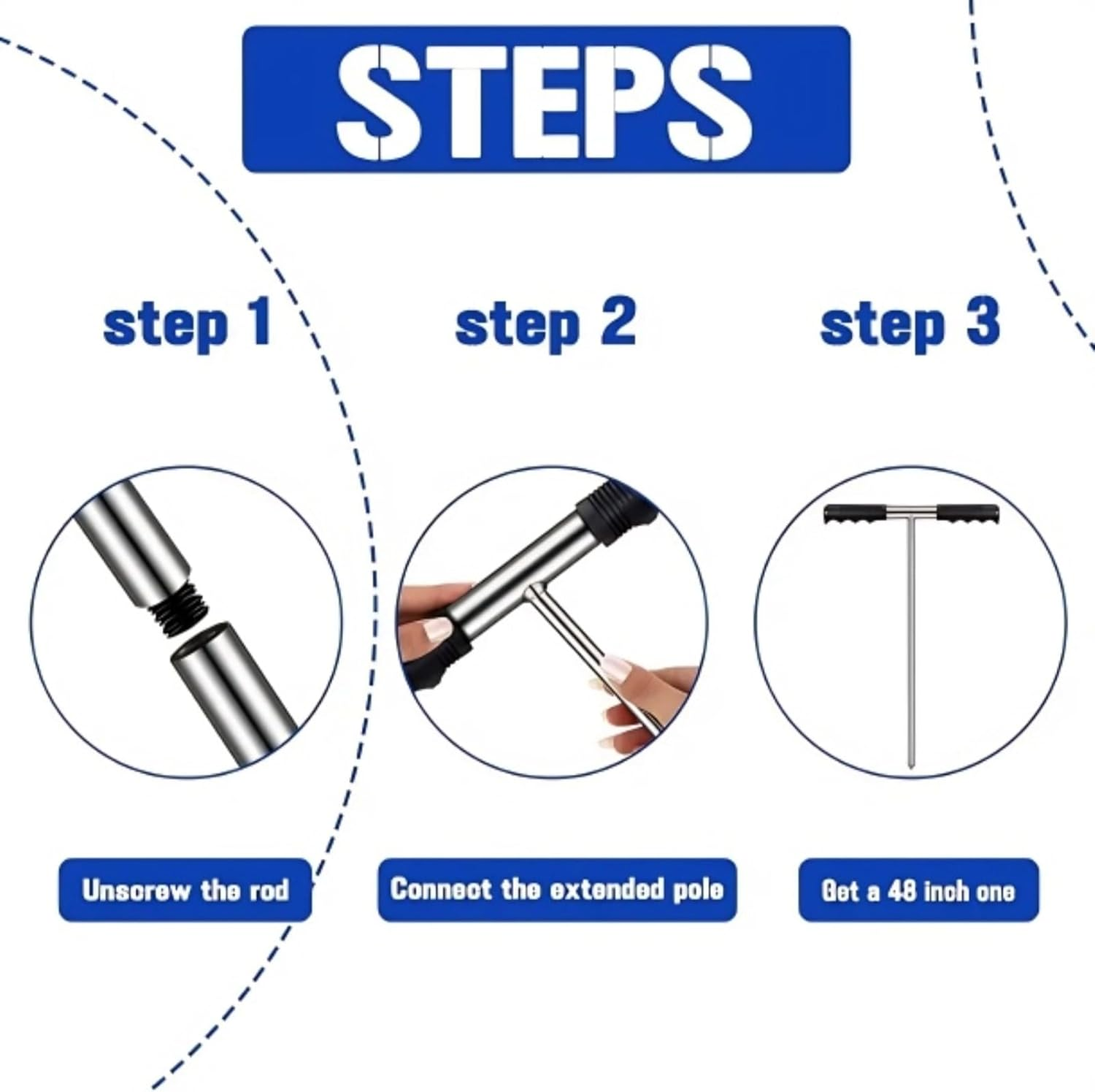Soil Sample Probe,Soil Probe Rod Soil Sampler Probe Soil Sampler Soil Probes for Soil Samples,Smooth and Easy to T Handle Soil Test Kit,For Plant Care Farm