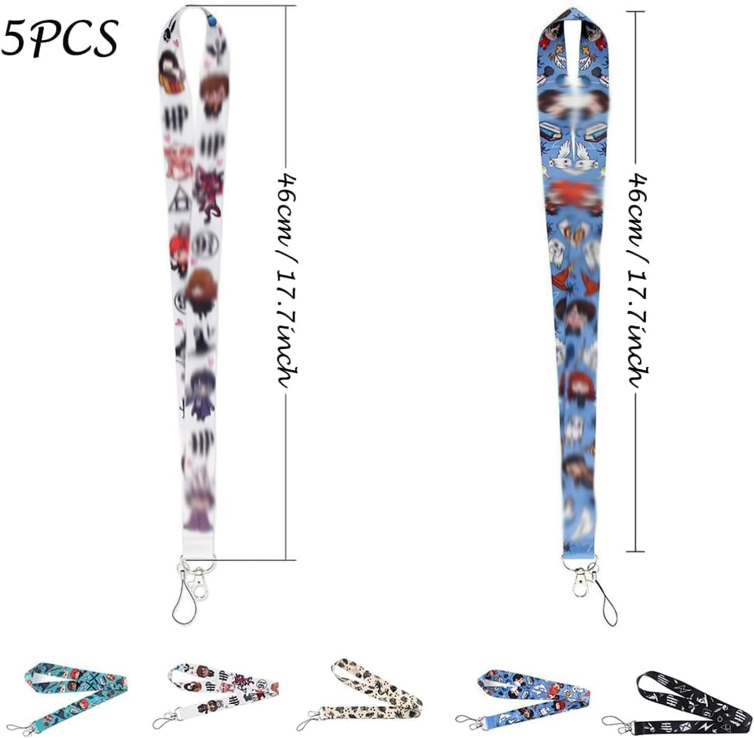 5 PCS Lanyard Key Chain for Neck - Sturdy Durable Strap for ID Badge Holder, Wallet, Keys, Camera - Multicolor, 46 image number 4