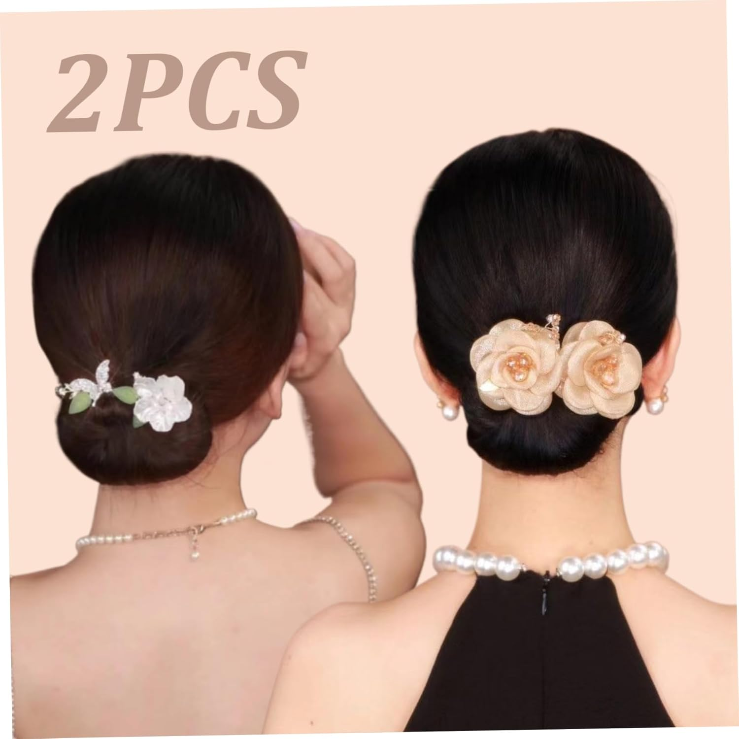 Hair Bun Maker, 2PCS Lazy Hair Curler, Flower Butterfly Hair Bun Roller, Elegant Hair Twist Bun Maker for Women & Girls image number 6