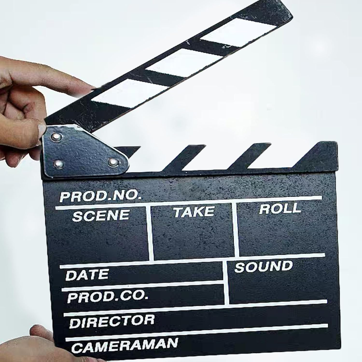 Hollywood Directors Clapboard with Erasable Pen - 10.63X11.8 Inch Black Film Clapper Board for Movie Theater Props, Photography Studio, Video & Television Production - Vintage Wooden Slate image number 3