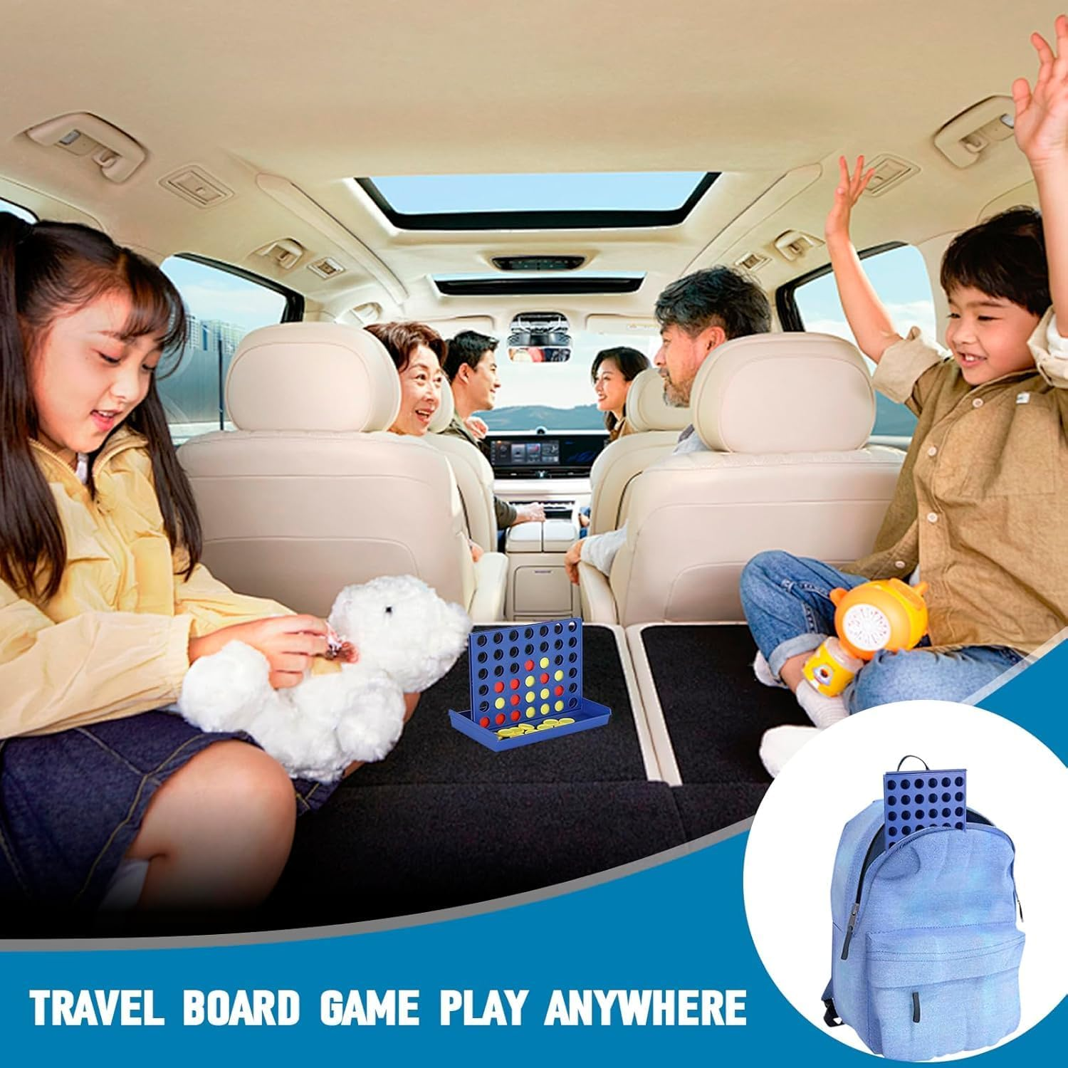 DWYYWSM Connect 4 Board Game, 2 Players Connect Classic Game Travel, Mini image number 2