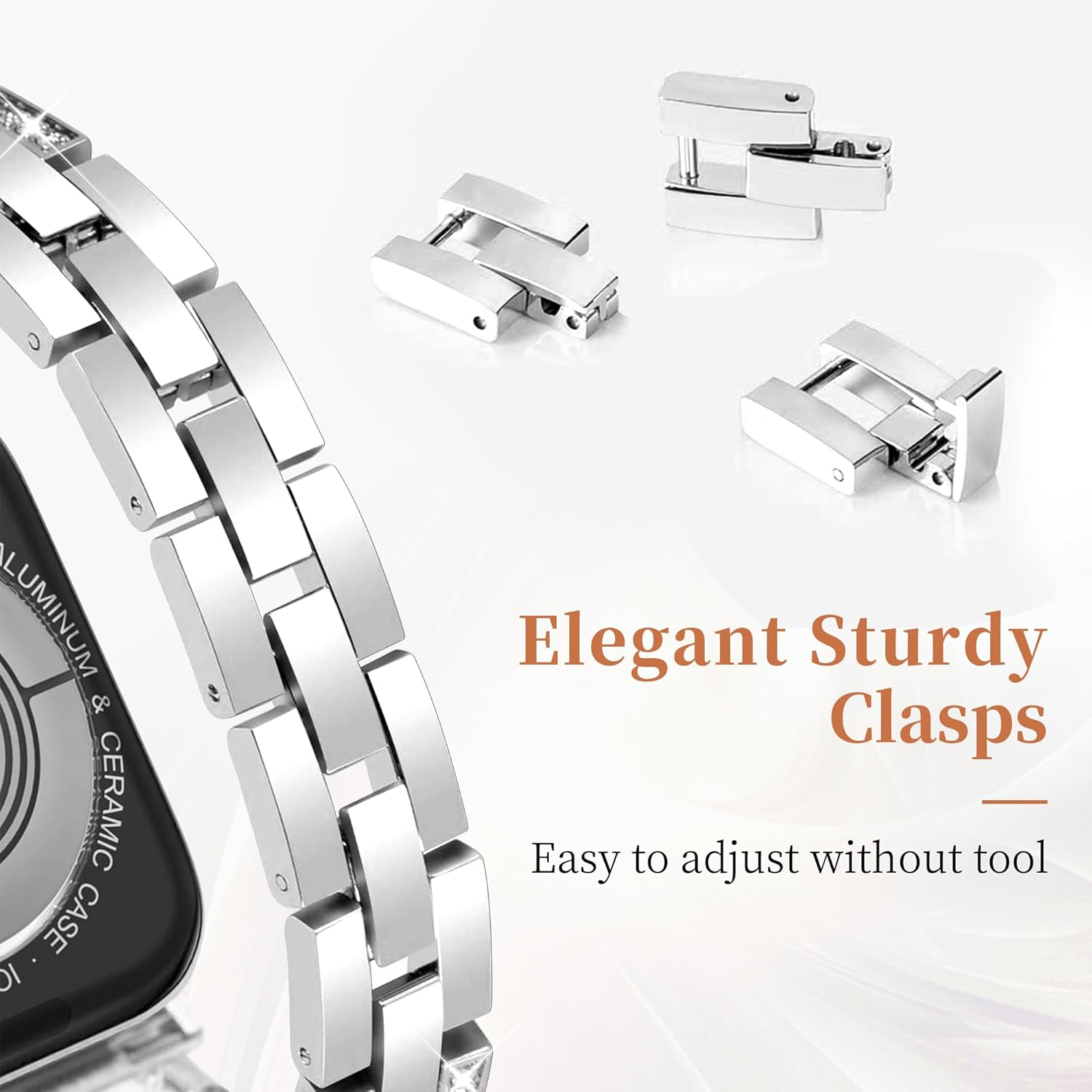 Ocaer Compatible with Apple Watch Band 42Mm 41Mm 40Mm 38Mm 46Mm 45Mm 44Mm 49Mm, Bling Metal Strap for Iwatch Series 11 10 9 8 7 6 5 4 Ultra SE 3 2 1,Thin Jewelry Apple Watch Bracelet Bands for Women