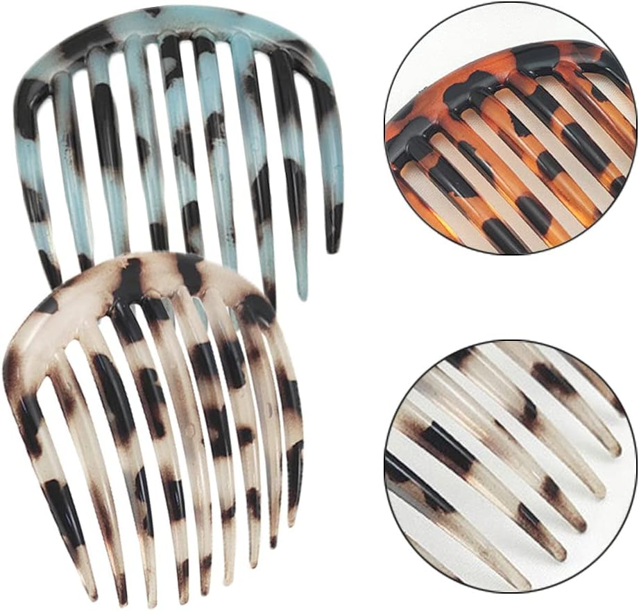 5 Pcs French Twist Comb Retro Celluloid Hair Comb 9 Teeth Non Slip Comb Clips Hair Styling Accessories for Women and Girls Multicolour image number 5