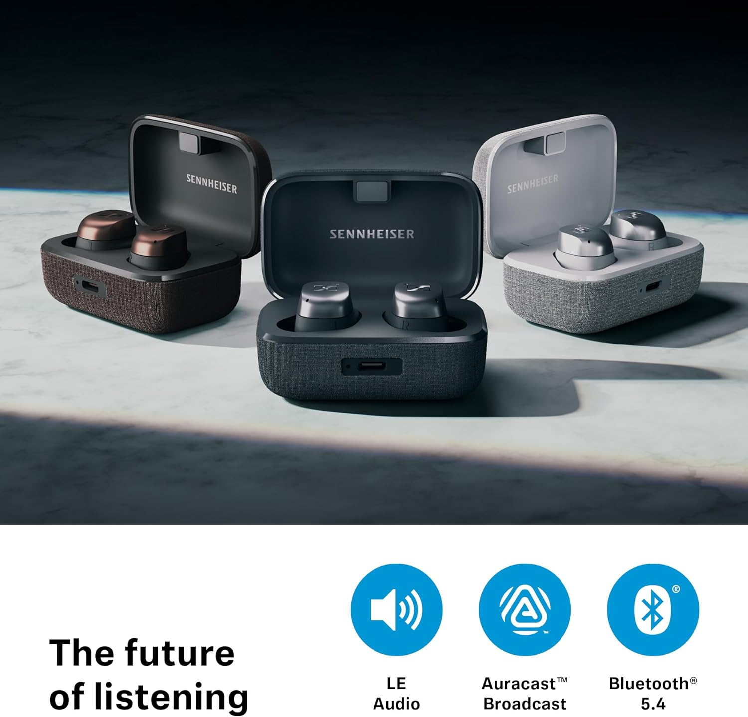Sennheiser MOMENTUM True Wireless 4 Smart Earbuds with Bluetooth 5.4, Crystal-Clear Sound, Comfortable Design, 30-Hour Battery Life, Adaptive ANC, LE Audio and Auracast - Black Graphite image number 6