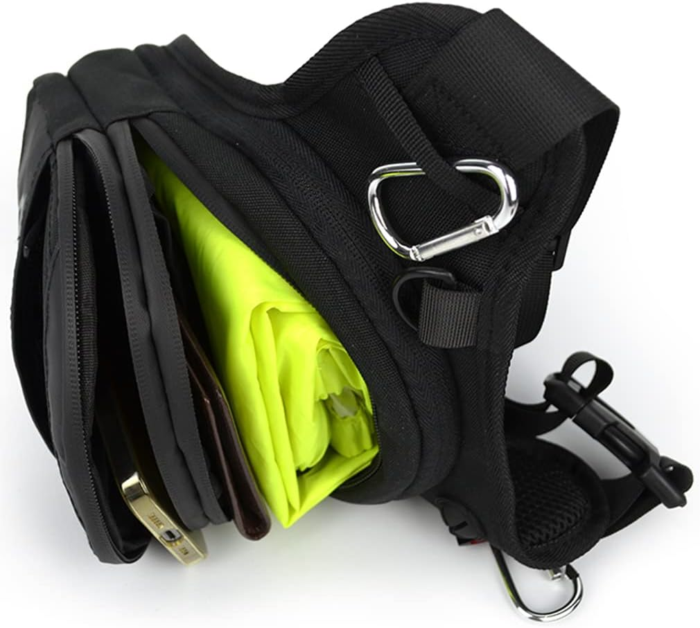 Canvas Thigh Drop Leg Bag for Men Outdoor Travel Hiking Climbing Tactical Military Motorcycle Bike Cycling Waist Fanny Pack Camping Casual Daypack image number 5