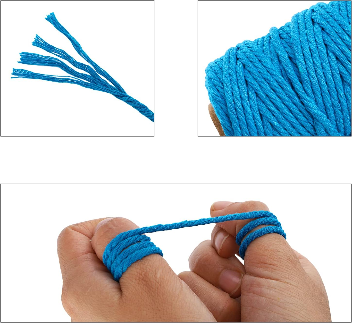 ZEAYEA 15 Rolls Macrame Cord, 3Mm X 480 Yards Natural Cotton Macrame Rope, 4-Strand Twisted Soft Cotton Twine String Cord for Artworks, Wall Hanging, Plant Hangers, Crafts, Knitting, 15 Colors