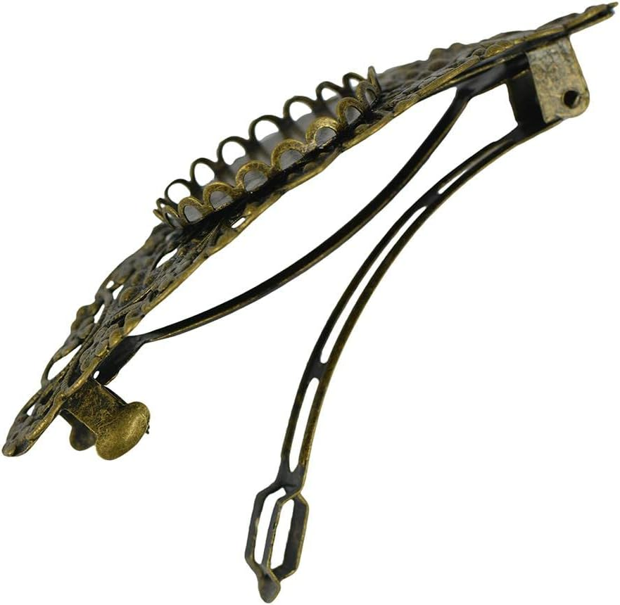 Eigell Vintage Flower French Barrette Blank Pair Setting image number 2