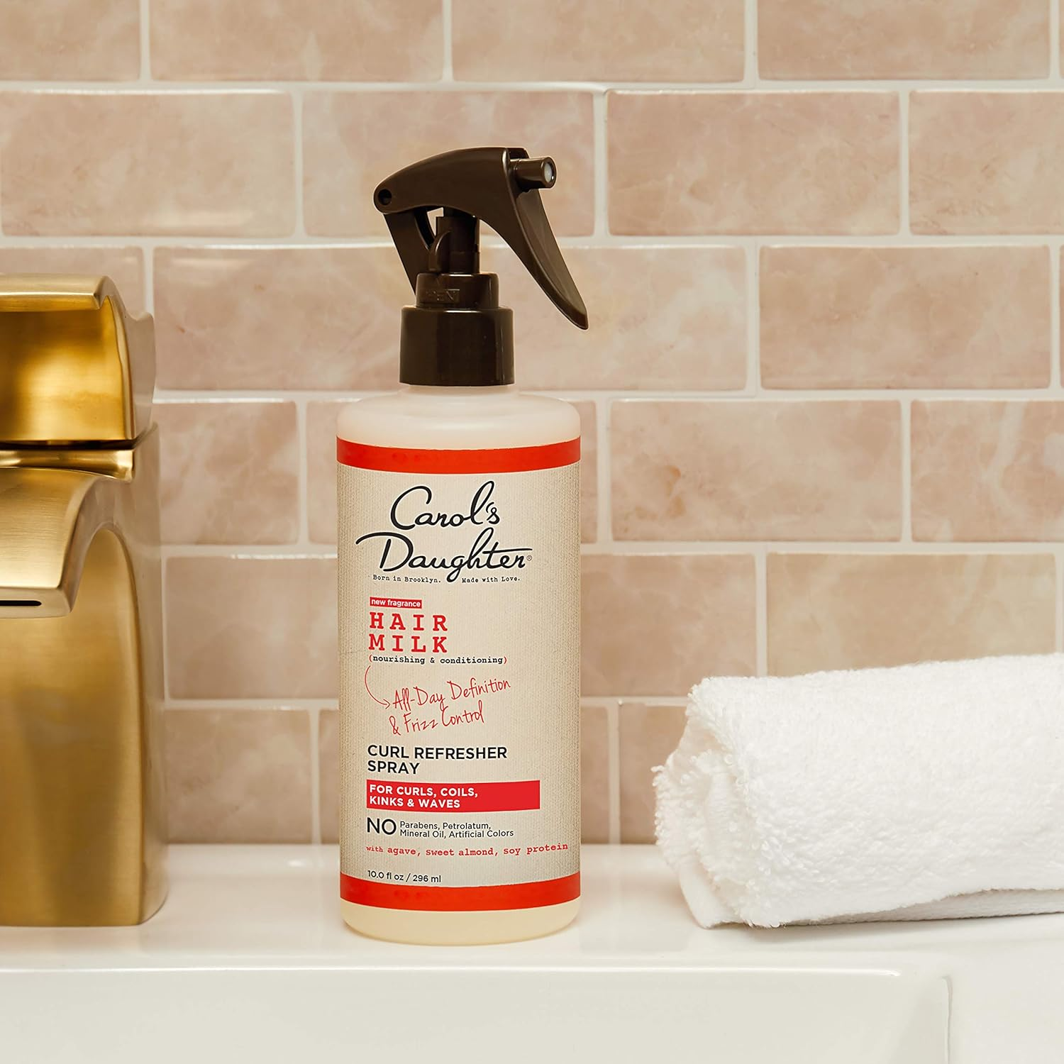 Carol'S Daughter Hair Milk Curl Refresher Spray for Coils and Waves, with Agave, Sweet Almond and Wheat Protein, 10 Fl Oz image number 4