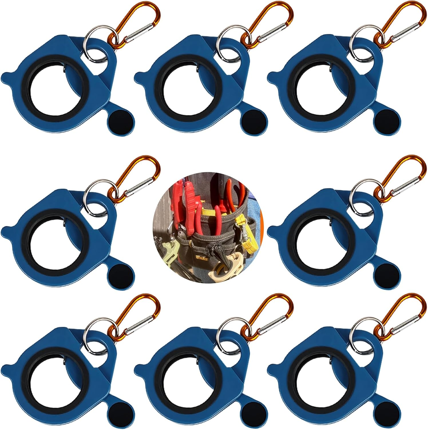 Zip Tie Holder Cable Tie Holder for Tool Belt Heavy-Duty Colored Organized Strong Efficient for Electrician Tool Storage Reusable Portable (White, 8 Pack)