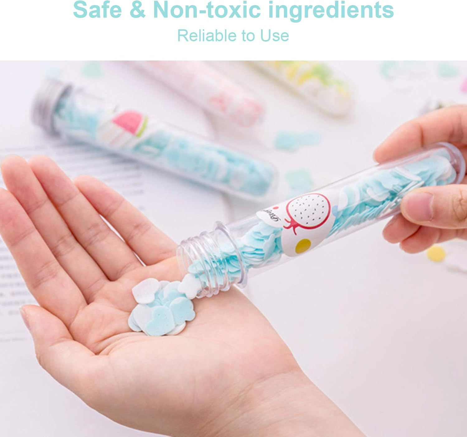 Zolyet Travel Portable Soap Flakes with Storage Box Soap Papers Scented Foaming Paper Soap Hand Washing Cleaning Supplies Type 2