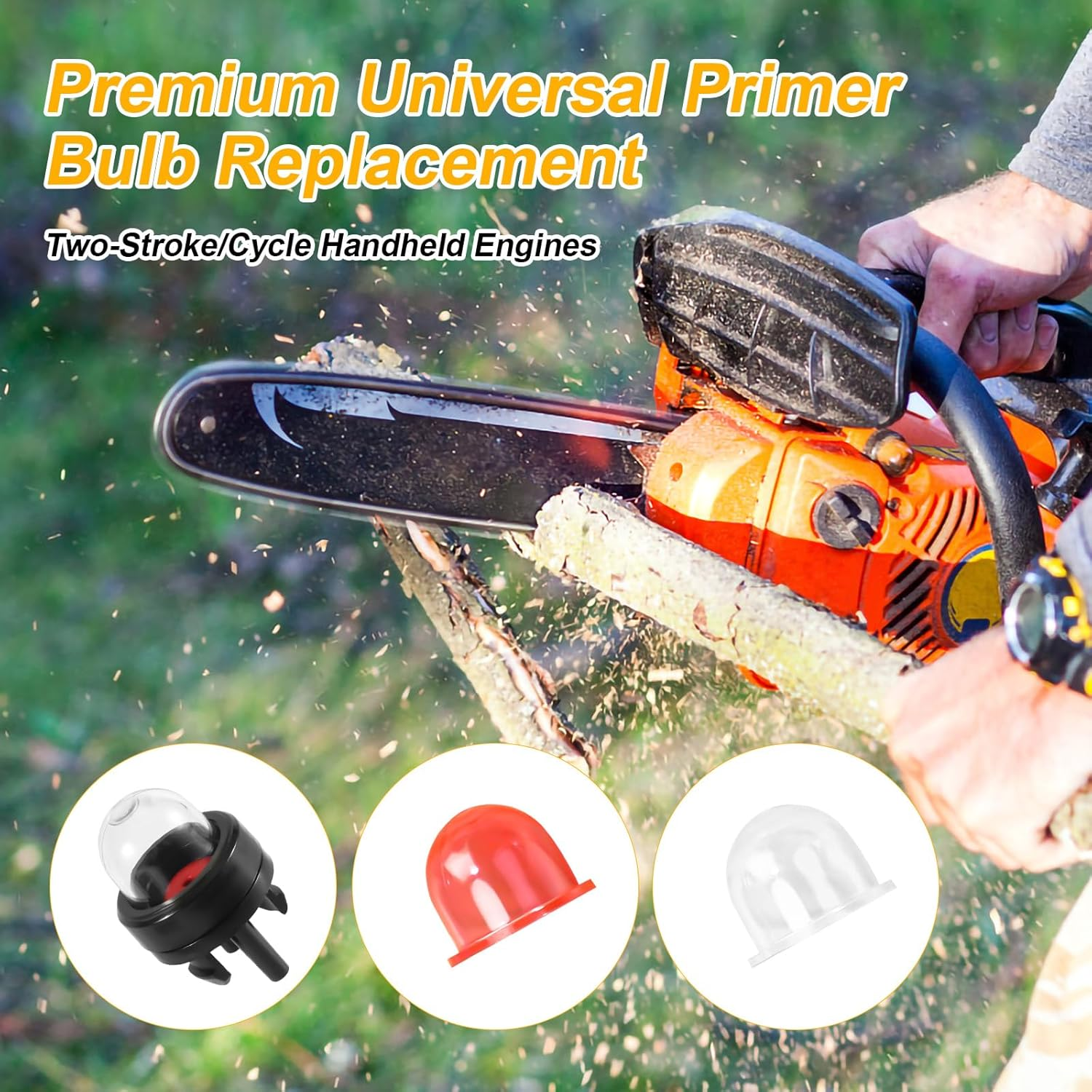 Lasuroa 6Pcs 188-512-1 Snap-In Carburetor Primer Bulb Pump and Primer Bulb Replacement, for Small Engines Poulan Echo Ryobi Homelite Bolens for Husqvarna Craftsman Chainsaw Walbro Trimmer(Clear+Red) image number 1