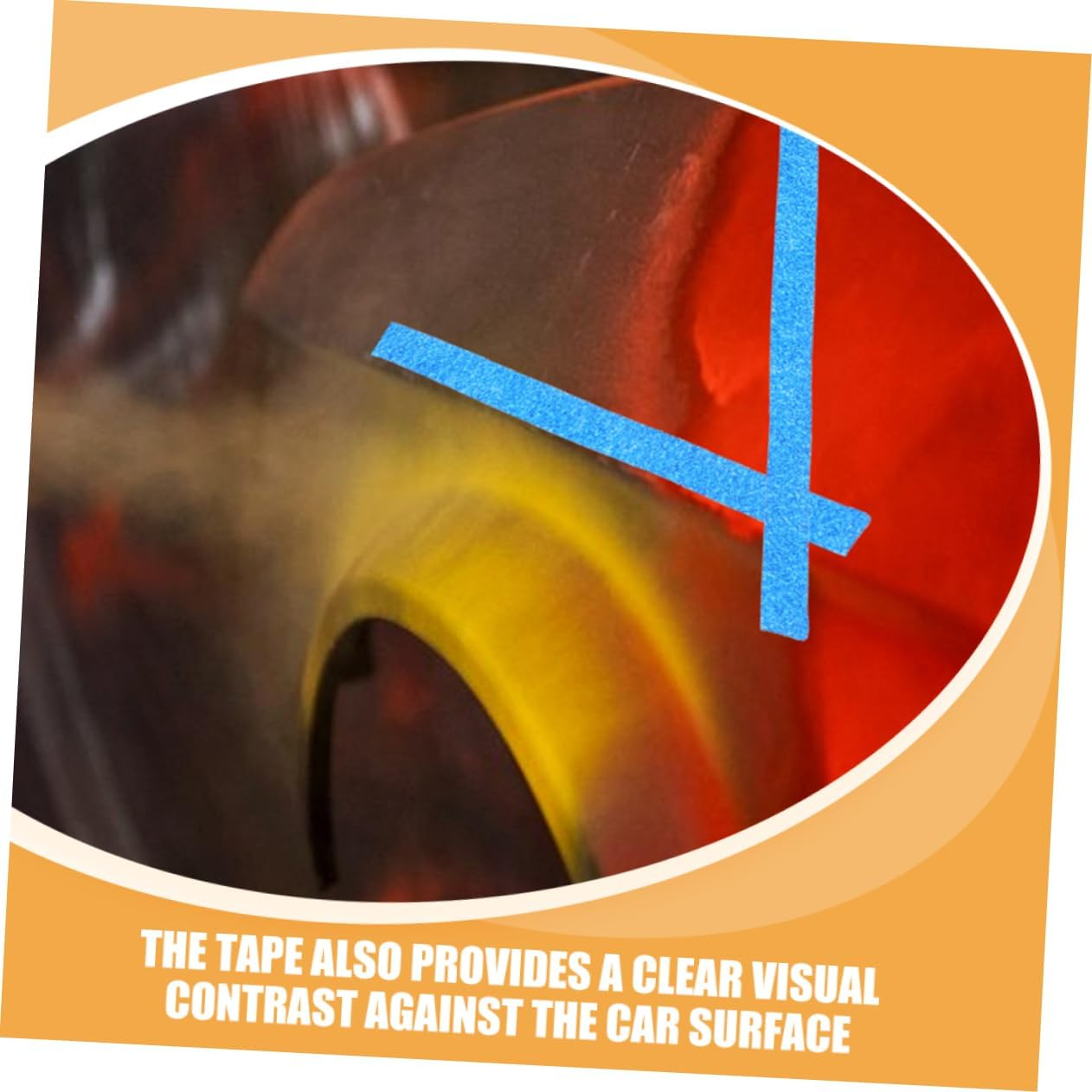 PLAFOPE 4 Rolls Car Masking Tape Painters Blue Adhesive Low Tack Masking Tapes for Automotive Painting for Car Edges image number 3