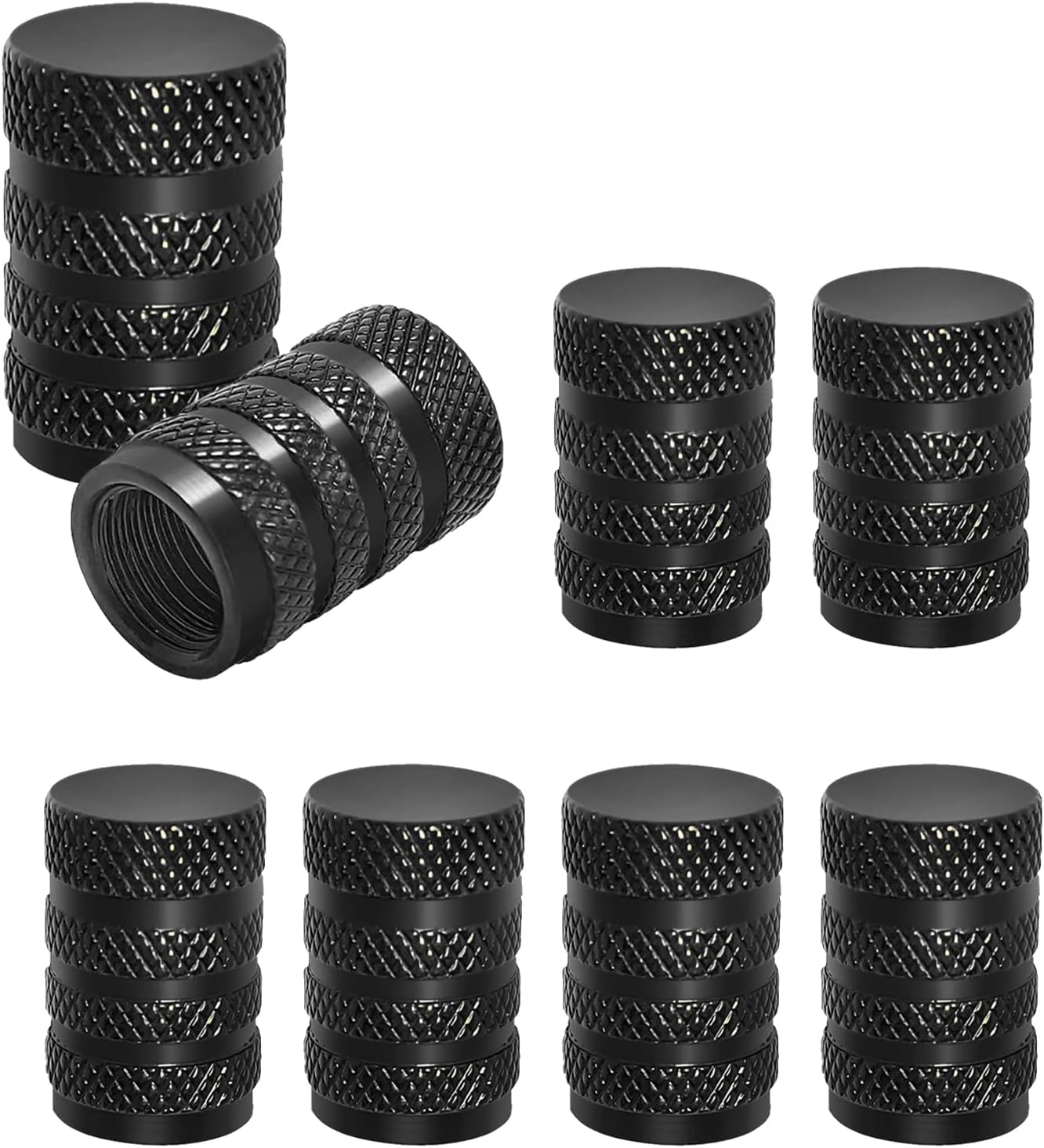 8 Pcs Tyre Valve Caps,Black Dust Caps for Car Tyres Tire Valve Stem Caps,Durable Universal Aluminum Tyre Dust Caps Stem Cover for Cars, Bike and Bicycle, Trucks, Motorcycles image number 5