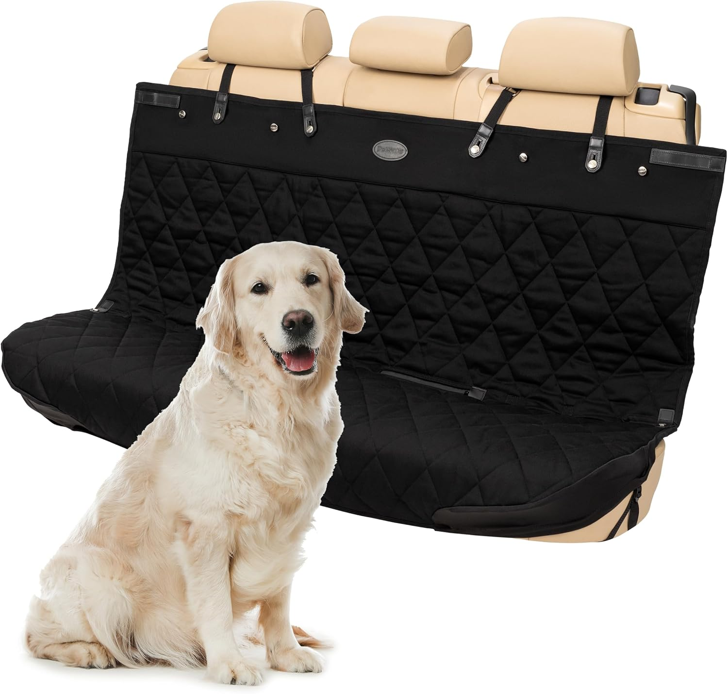 Petsafe Happy Ride Quilted Bench Seat Cover &ndash; Waterproof and Durable &ndash; Machine Washable &ndash; Fits Most Cars, Trucks and Suvs &ndash; Backseat Protection for Pet Paws, Scratches and Dog Hair