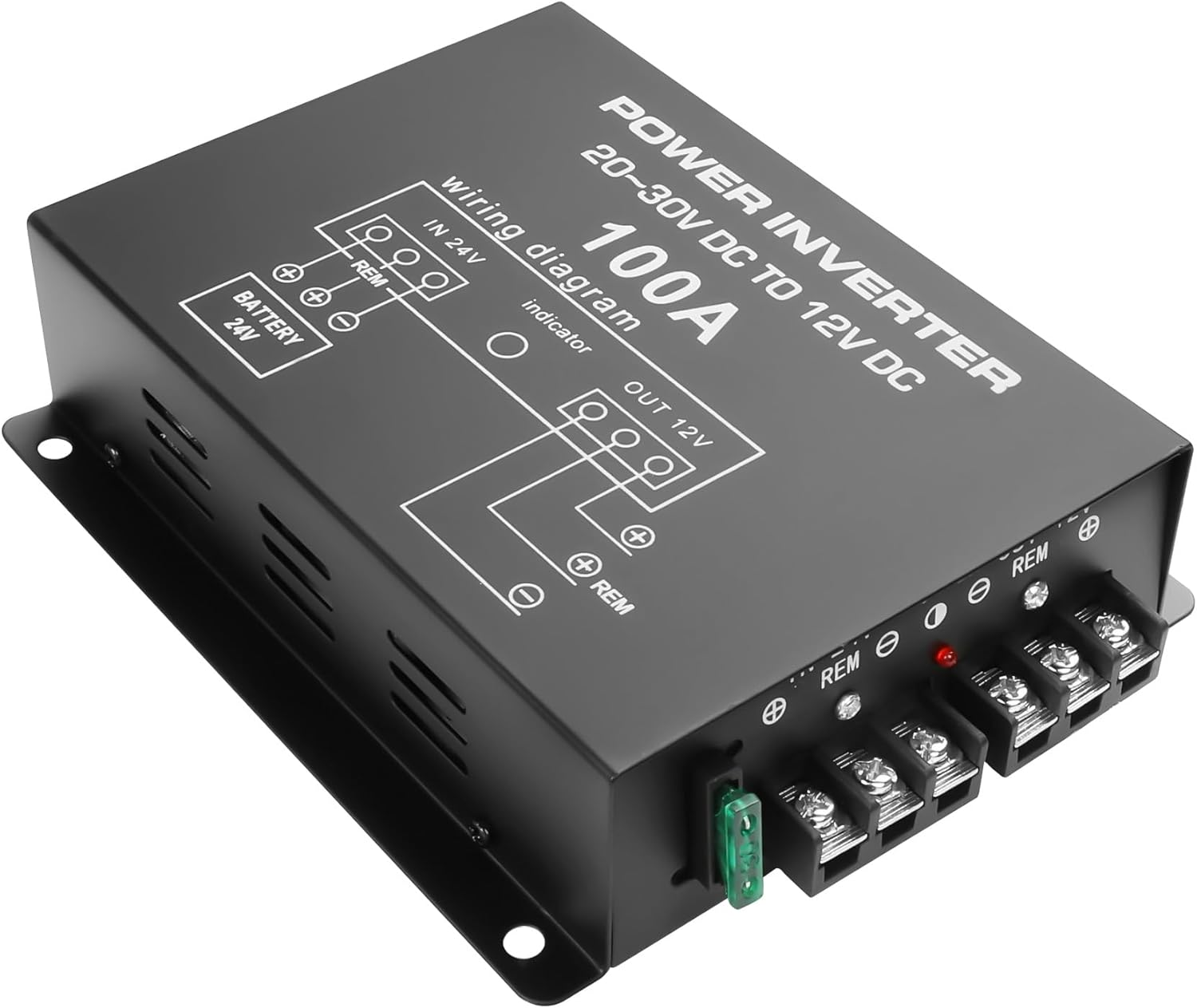 XMSJSIY 24V to 12V Step-Down Voltage Converter 100A 1200W Buck Module Adapter 20-30V to 12V Regulator Reducer Car Power Supply for Truck Vehicle - 1 Pcs