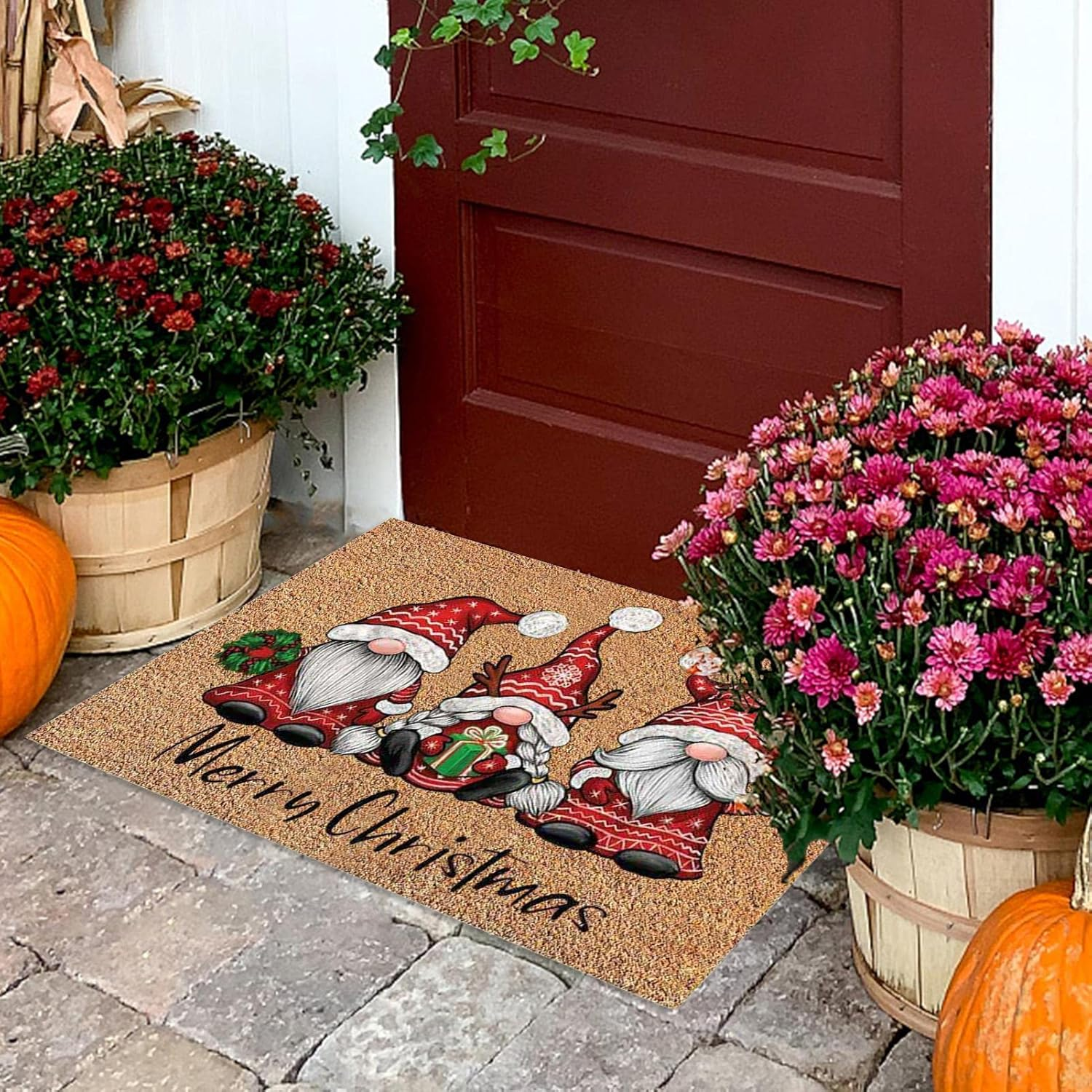 Christmas Decorative Doormat, Lovely Christmas Welcome Doormat Non Slip and Washable Winter Door Mat, Christmas Holiday Home Decoration image number 6