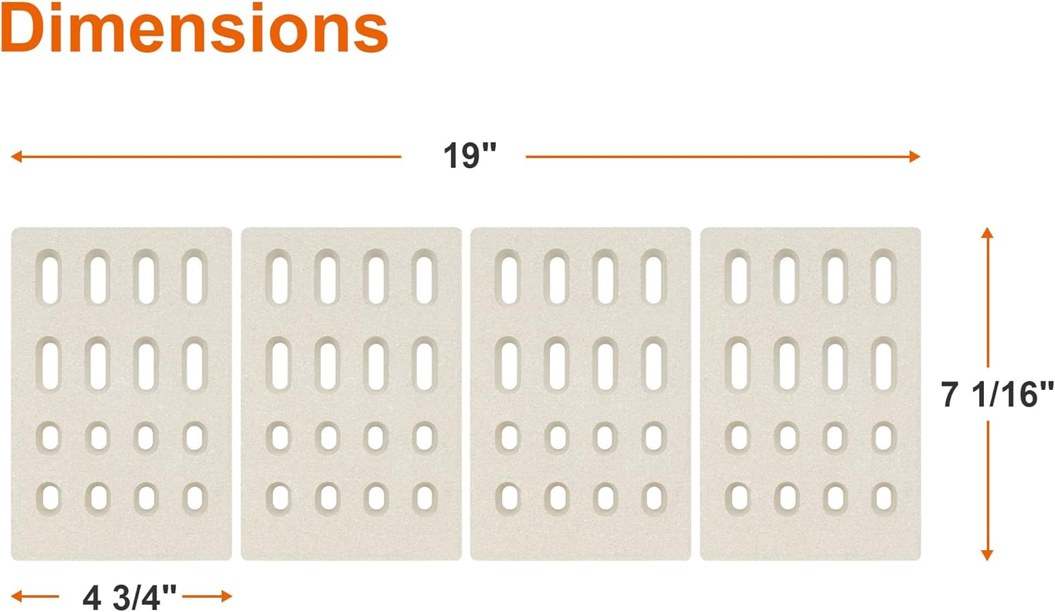 Delsbbq 4-Pack Universal Replacement Heat Plate Flame Tamer for Grand Turbo Grills, Ceramic Brick Flame Tamer, Replacement Parts for Grand Turbo Grand Hall, Barbeques Galore Grand Turbo, Members Mark image number 2