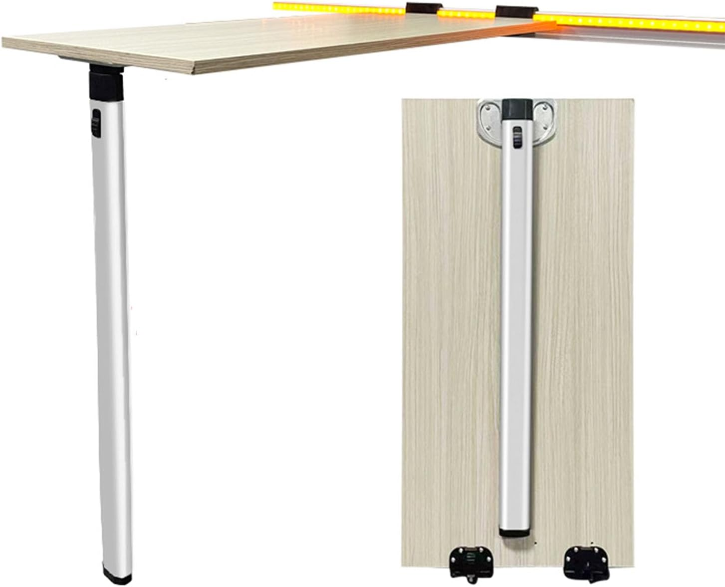 RV Foldable Table Leg, Aluminium Alloy Wall Mount Desktop Leg Stand for Dining Table Laptop Motorhome Vehicle Yachts Caravan Travel Camping with Guide Rail