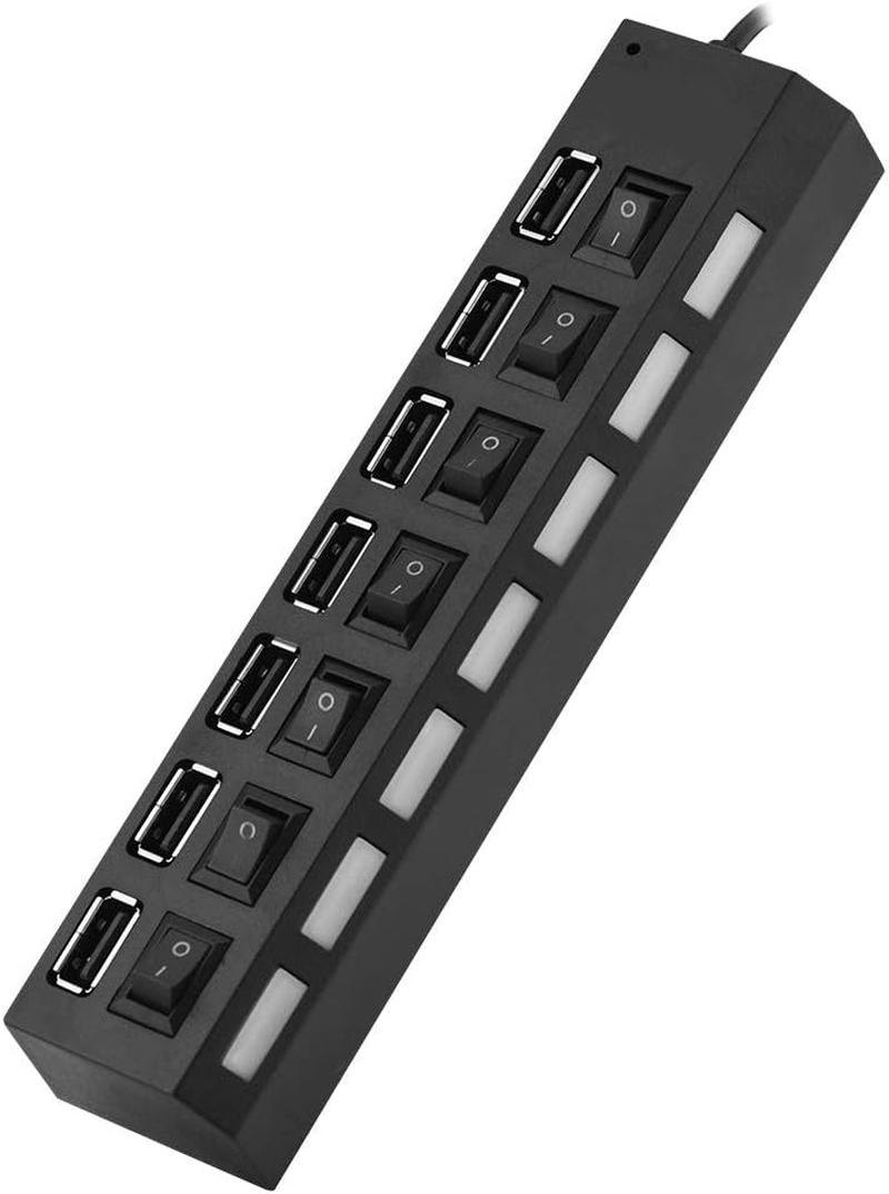 7 Port USB Hub, 480Mbps USB Hub 7 Ports Hub, USB Mobile Phone Headphone for Keyboard Printer image number 6