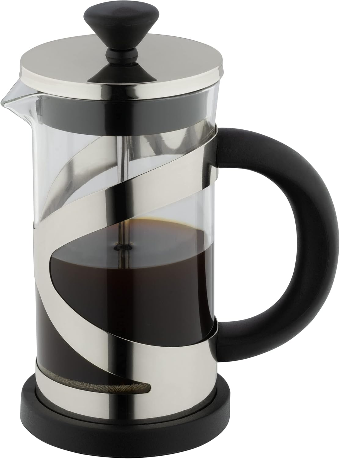 Caf&eacute; Ol&eacute; Classico Gold Cafeti&egrave;re, French Press Coffee Maker, Stainless Steel Mesh Filter, Glass Body with Stylish Gold Finish, 1000Ml (8 Espresso Cups, 4 Mugs)