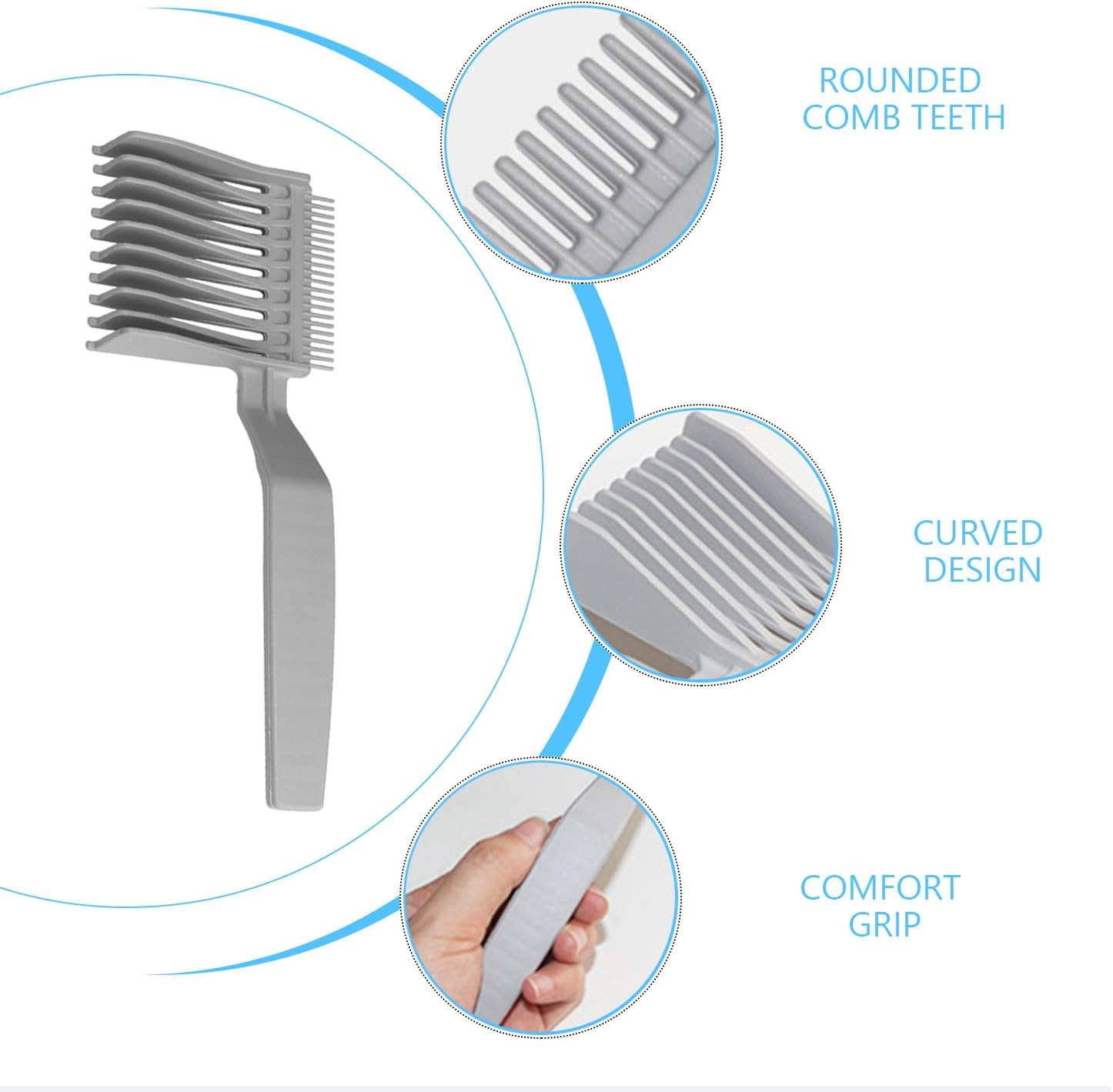 Pack of 2 Men'S Hair Cutting Comb, Flat Headed Long Handled Hair Cutting Comb, Practical Hair Cutting Aid Tool, Suitable for Hair Cutting, Sideburns Repair image number 1