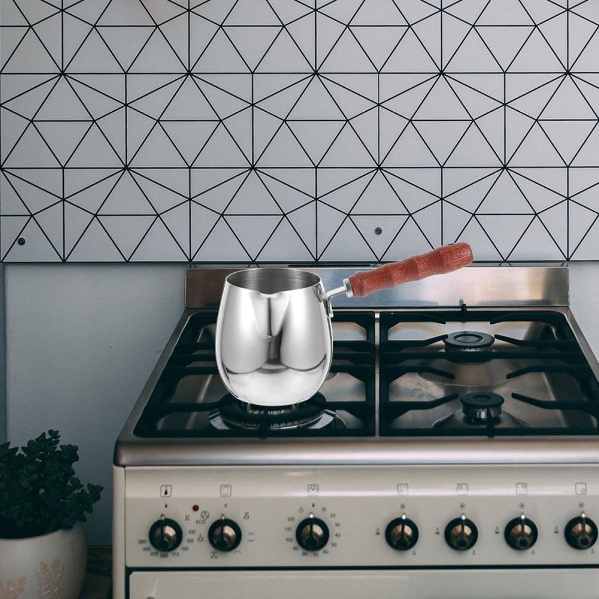 GALPADA Stainless Steel Milk Frothing Pitcher 6000Ml with Wood Handle Espresso Milk Jug for Latte Art Coffee Frother Cup Suitable for Barista and Home Use image number 5