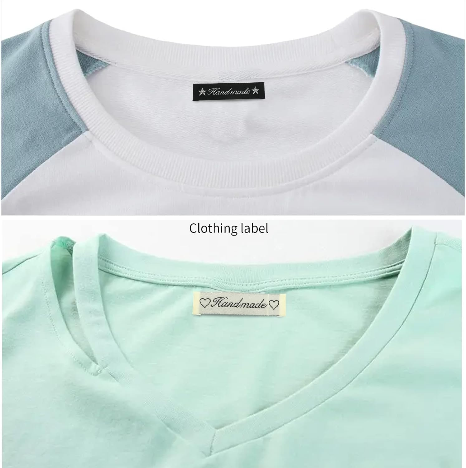 VGOL 200PCS Handmade Fabric Labels Garment Tags Sewing Clothes Textile Labels Handmade Clothing Decoration Accessories 60X15Mm image number 2