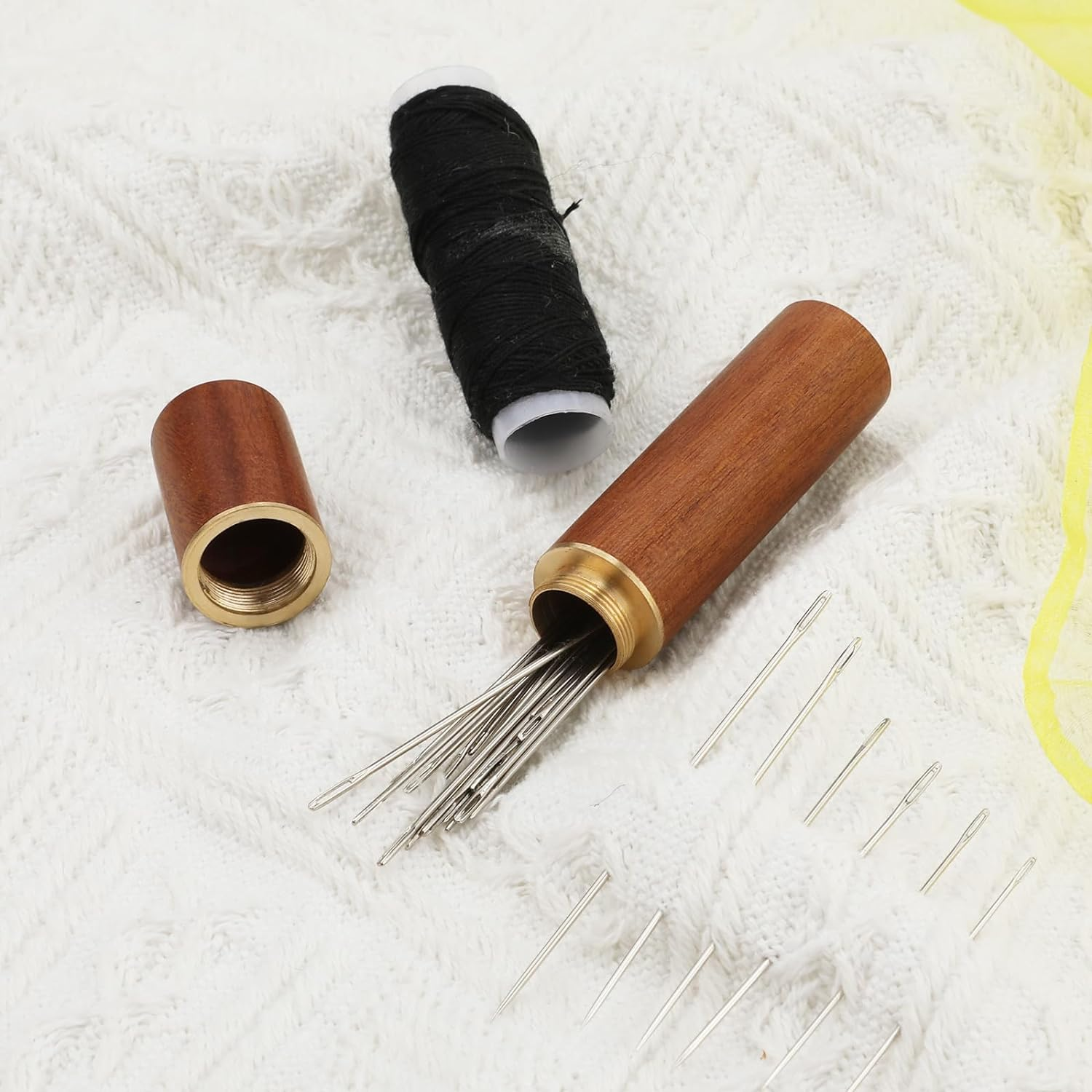 ZANZER 30Pcs Large Eye Stainless Steel Sewing Needles Kit with Wooden Needle Box - Includes 6 Sizes：Tapestry, Embroidery, Knitting, Yarn Needles for DIY Sewing Projects image number 2