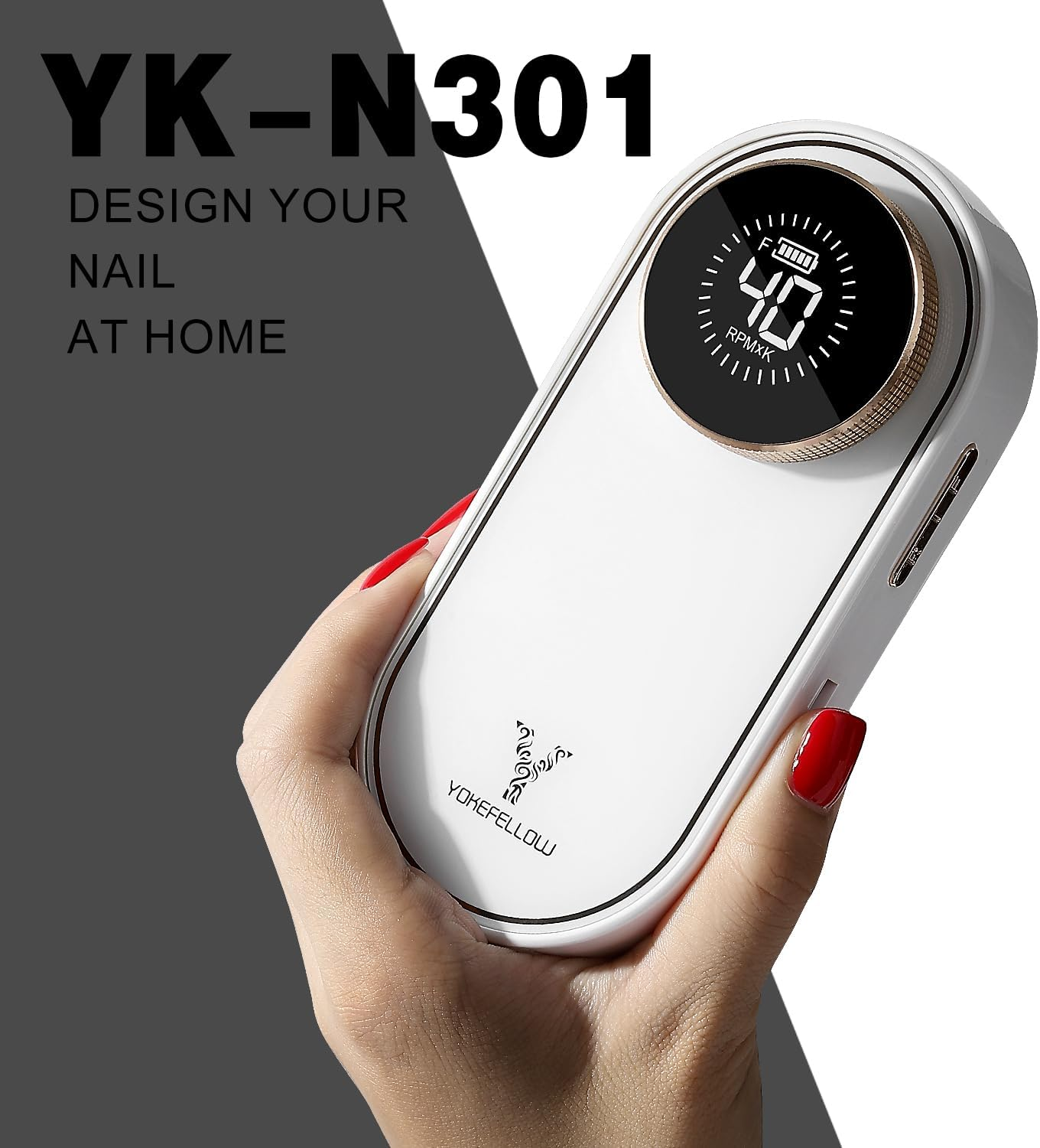 Yokefellow 40000 RPM Cordless Nail Drill, Rechargeable Portable Nail File for Acrylic Nails, 17 Drill Bits, Ideal for Beginners & Home Use,Uk image number 6