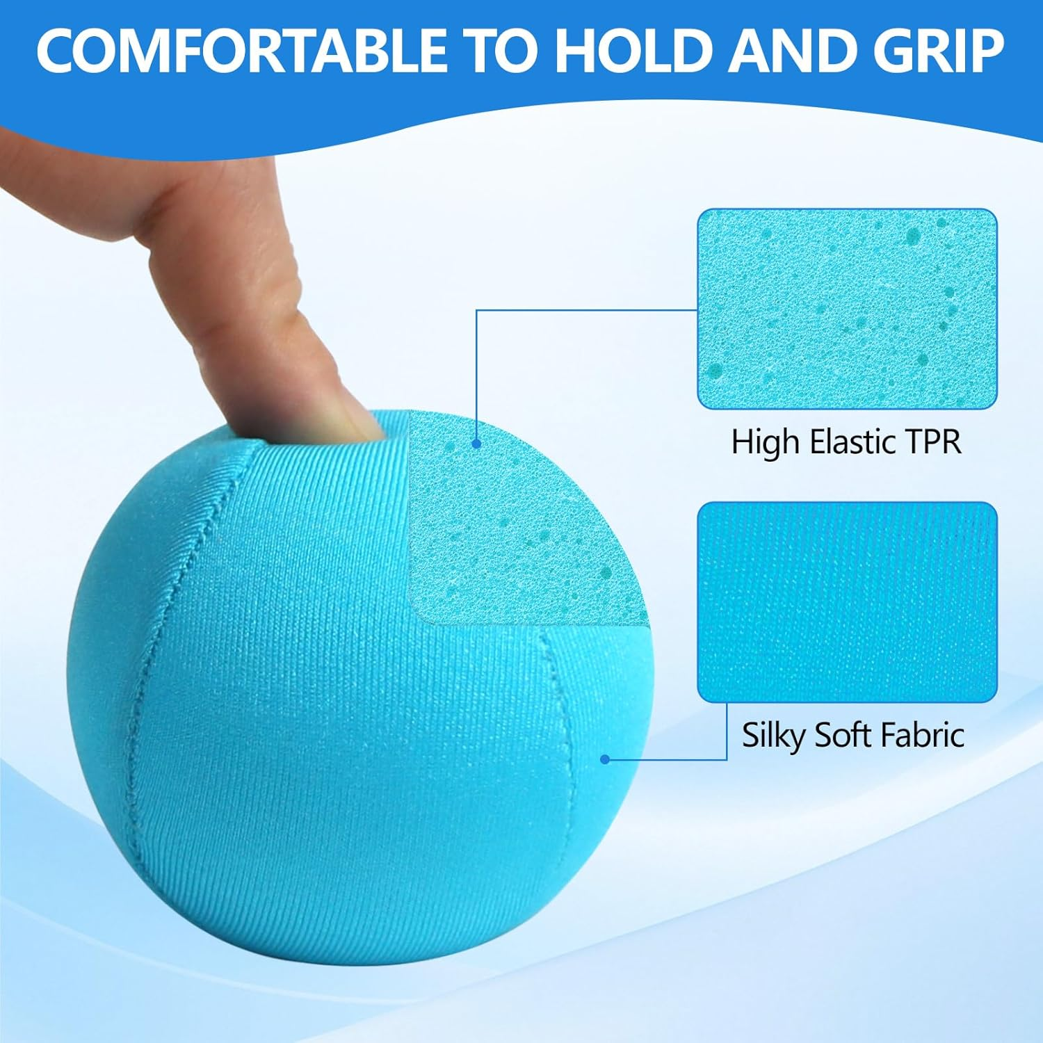 ZCOINS 4 Pcs Stress Balls for Adults, 6CM Grip Balls for Hand Strengthening, Hand Exercise, Squeeze, Stress Relief, Soft, Medium, Hard image number 1