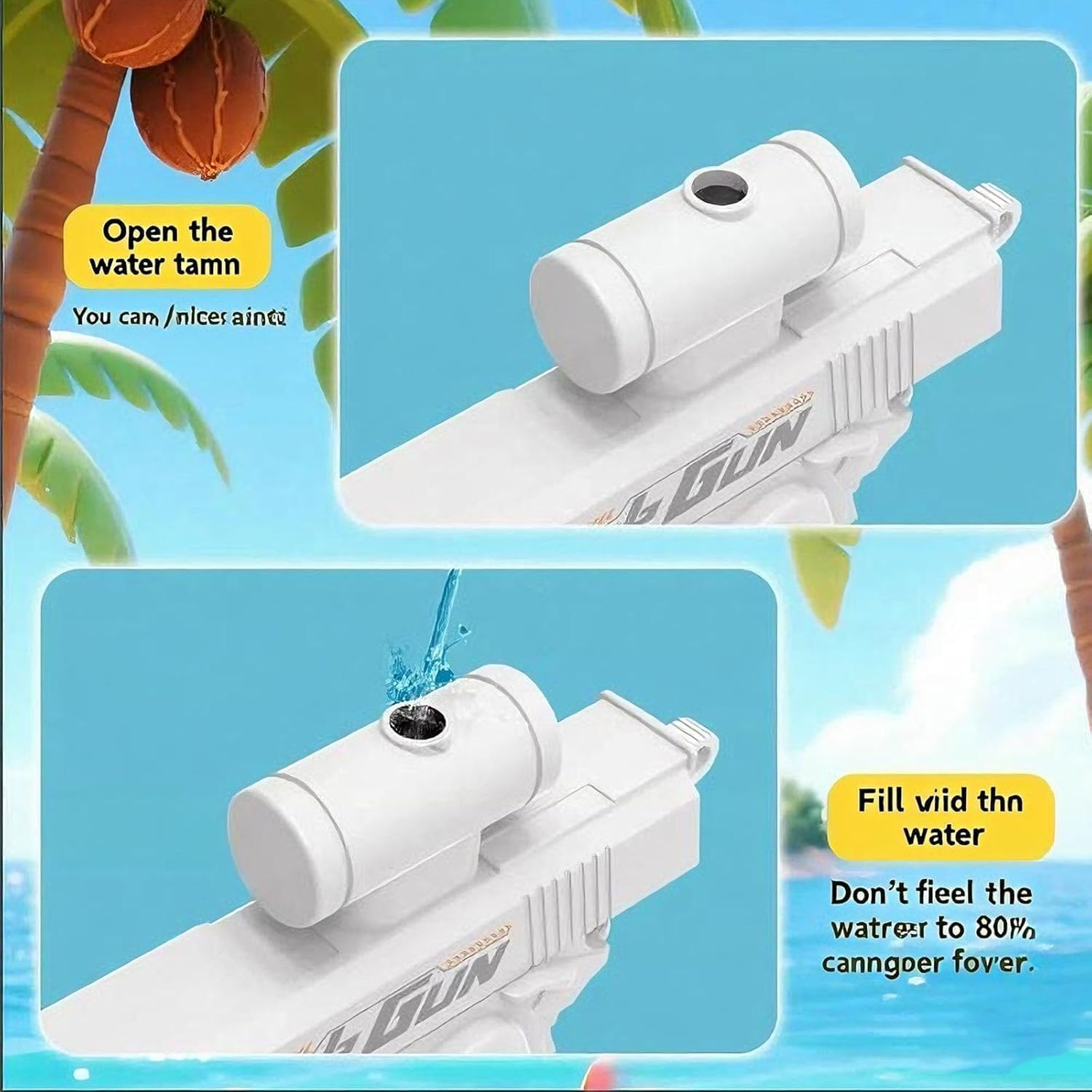 Prank Two-Way Water Gun, Can Spray from Front and Back (White) image number 6