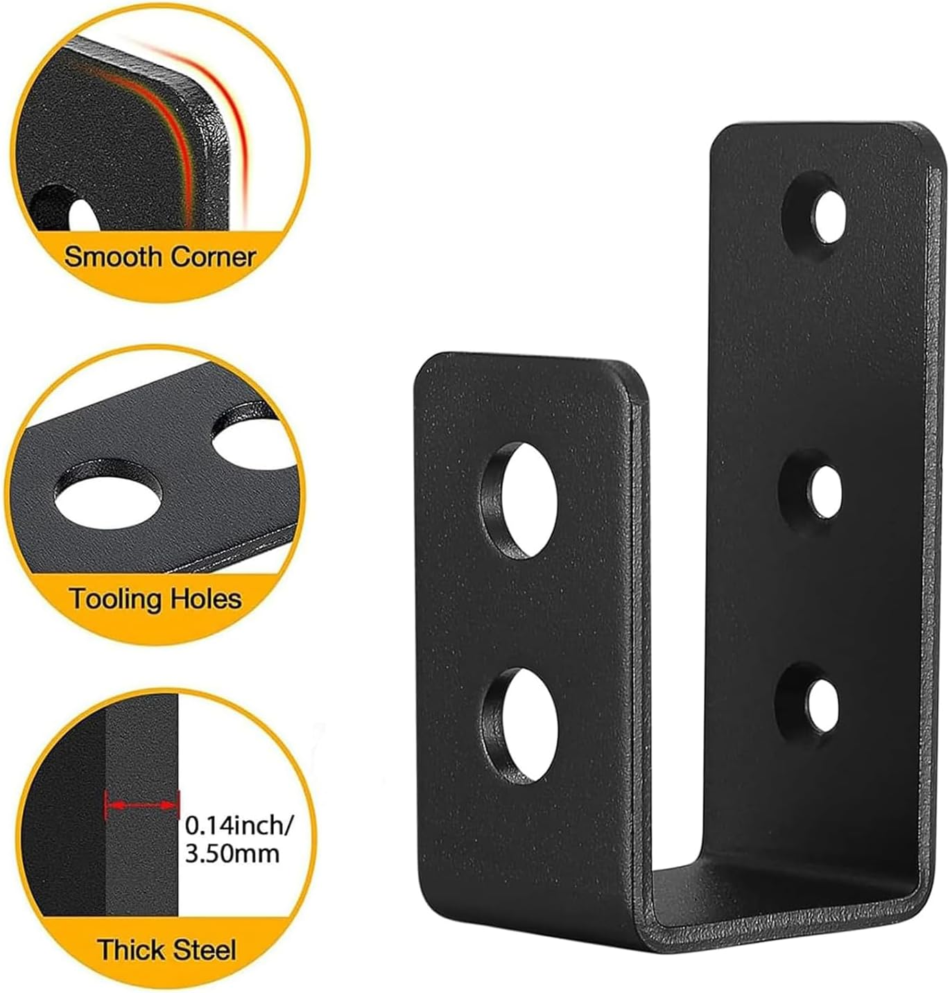 2X4 Door Barricade Brackets Security Bar U Bracket Heavy Duty Devices Night Lock Door Barricade Door Reinforcement for Tool Hanger/Shed/Garage/Gate (2) image number 2