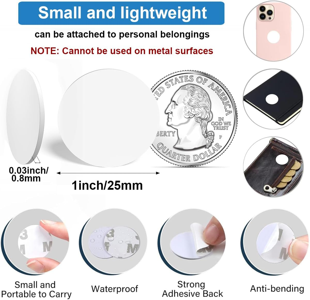 NFC Tags,Haakhui 50Pcs Adhesive round Stickers Blank Rewritable NFC Cards,Compatible with Tagmo and Smart Home Control NFC Enabled Mobile Phones and Devices image number 4