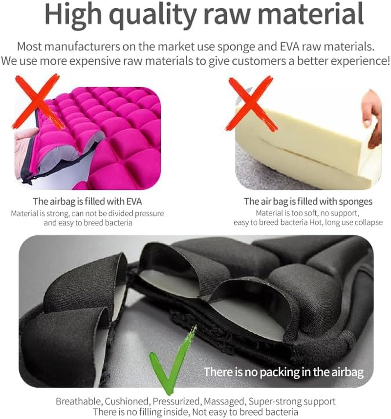 Self-Inflating Travel Cushion, 3D Air Cell Comfortable Travel Air Seat,Self-Inflatable Portable Airplane Seat Cushion for Car, Office Chair, Wheelchair image number 2