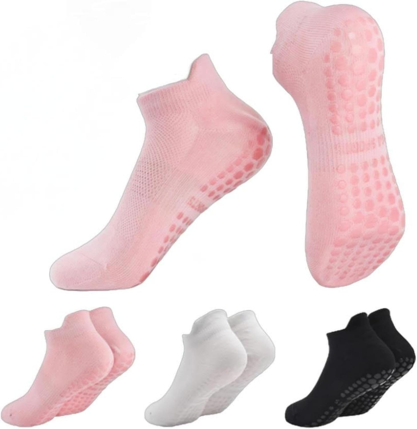 Pilates Socks Yoga Socks with Grips for Women Non-Slip Grip Socks for Pure Barre, Ballet, Dance, Workout