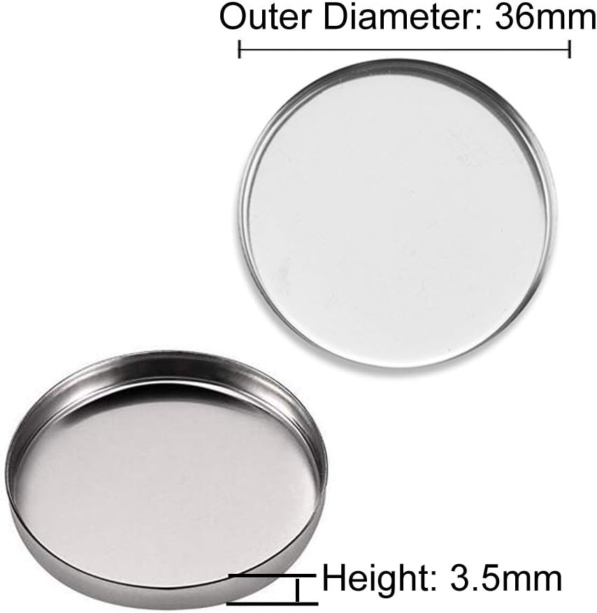20 Pieces Empty round Metal Tin Palette Pans round Metal Pans Cosmetic Eyeshadow Pans for Eyeshadow Palette Magnetic Makeup Palette, 36Mm Diameter 3.5Mm Height image number 6
