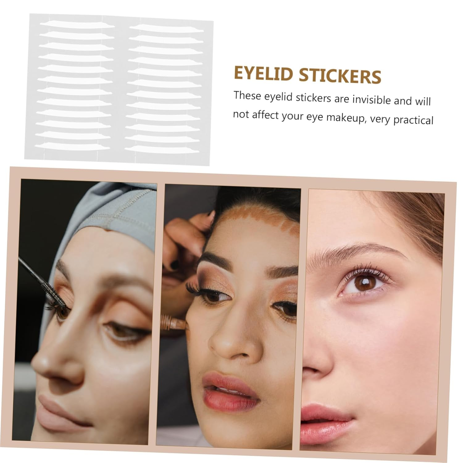 HAKIDZEL Clear Tape 30 Sheets Cosmetics Double Sided Tape Invisible White Practical Double Eyelid Tape Beauty Products Sticker Sided No Trace Cosmetic Korean Girl Eyelid Tape image number 4
