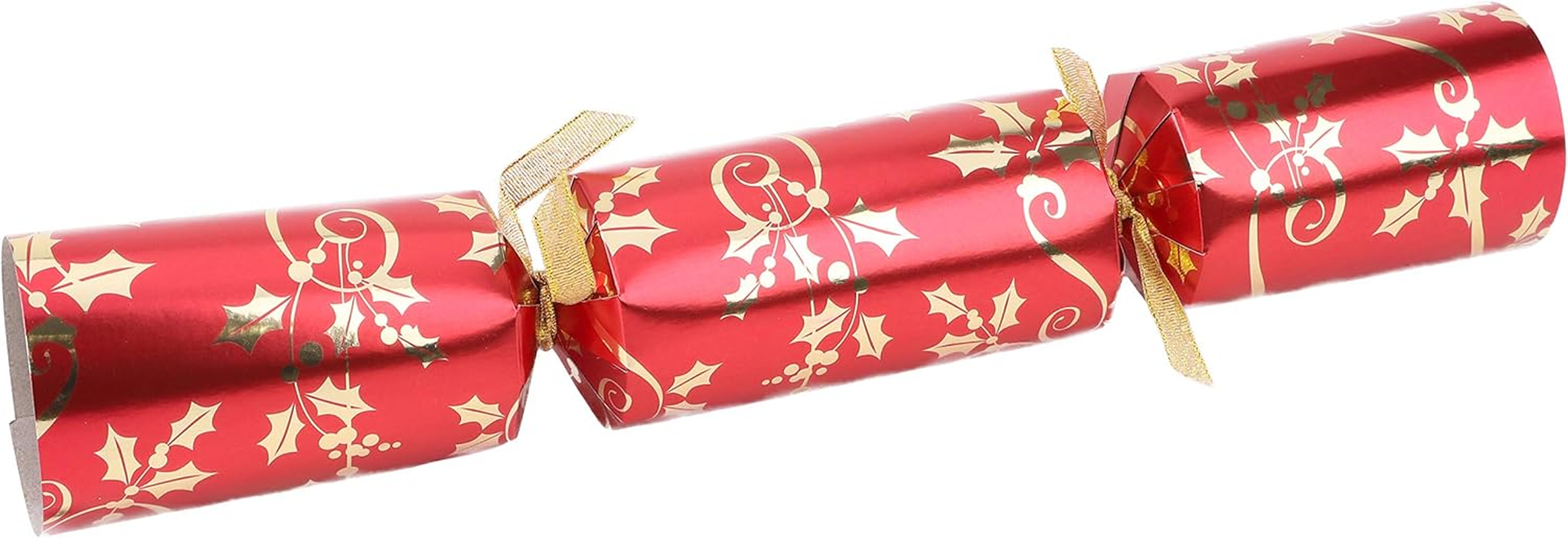 10 X Deluxe Large Christmas Crackers - Red, Green and Gold with Holly Design image number 3
