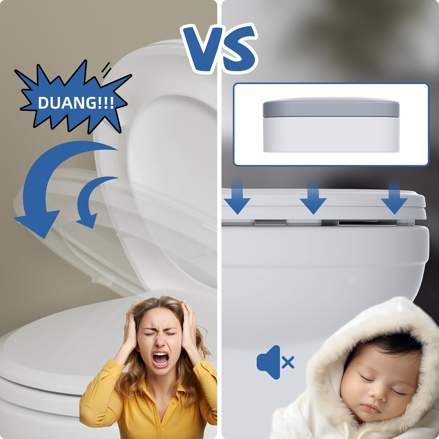 Hibbent 10 Pieces Toilet Seat Bumpers, Universal Buffer Toilet Lid Rubber Bumpers Each One with 2 Thickness TPE Pads(2 Heights) Strong Adhesive Bidet Bumpers Used for Home, Hotel, Hospital image number 1