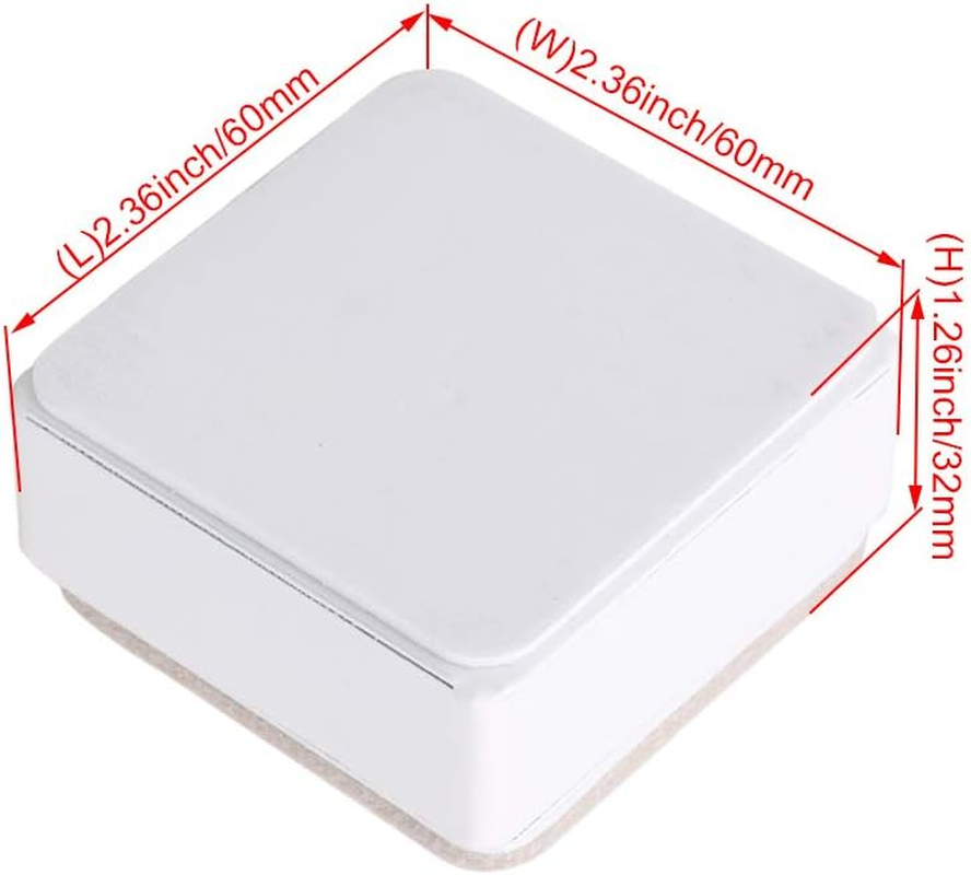 BQLZR 4X White 60X60X30Mm Carbon Steel Furniture Legs Feet Riser Sofa Table Bed Lifter image number 2