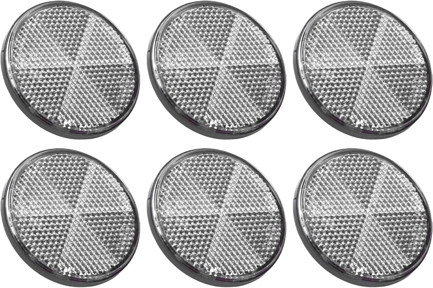 Premium Reflective round Safety Reflector, Truck Reflective Reflector 6Pcs 2.24In Self Adhesive for Mailboxes, Driveway, Tunnels, Post, Cars Trailer (White) - Red image number 7