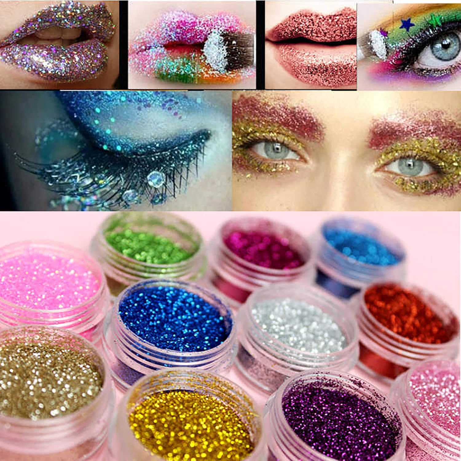 48 Bottles Nail Art Makeup Decoration Glitter Dust Powder Acrylic Nail Art Decoration Tool image number 1