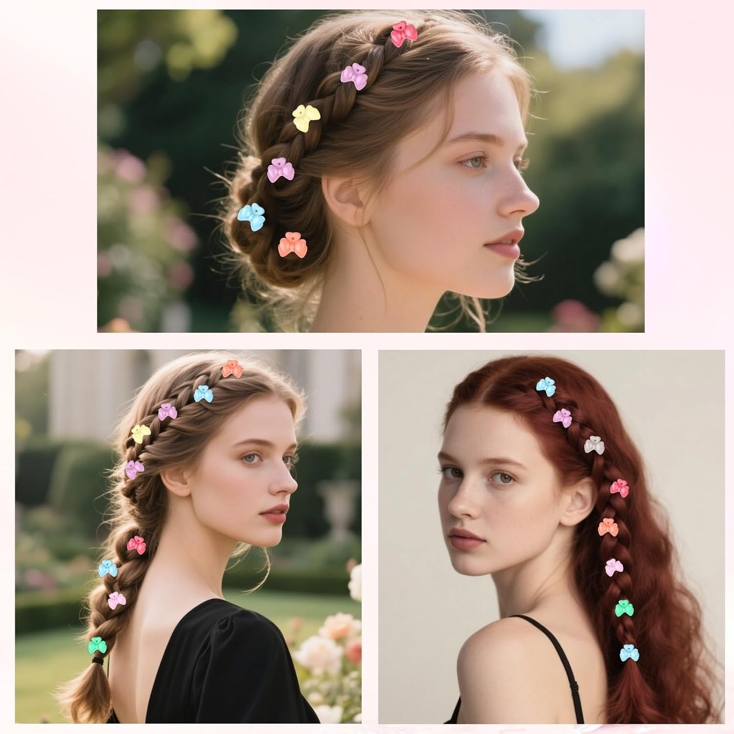 Srotmirw Small Women'S Hair Clips, Pack of 100 Butterfly Knot Hair Clips, Small for Women and Girls to Choose from in Everyday Life image number 4