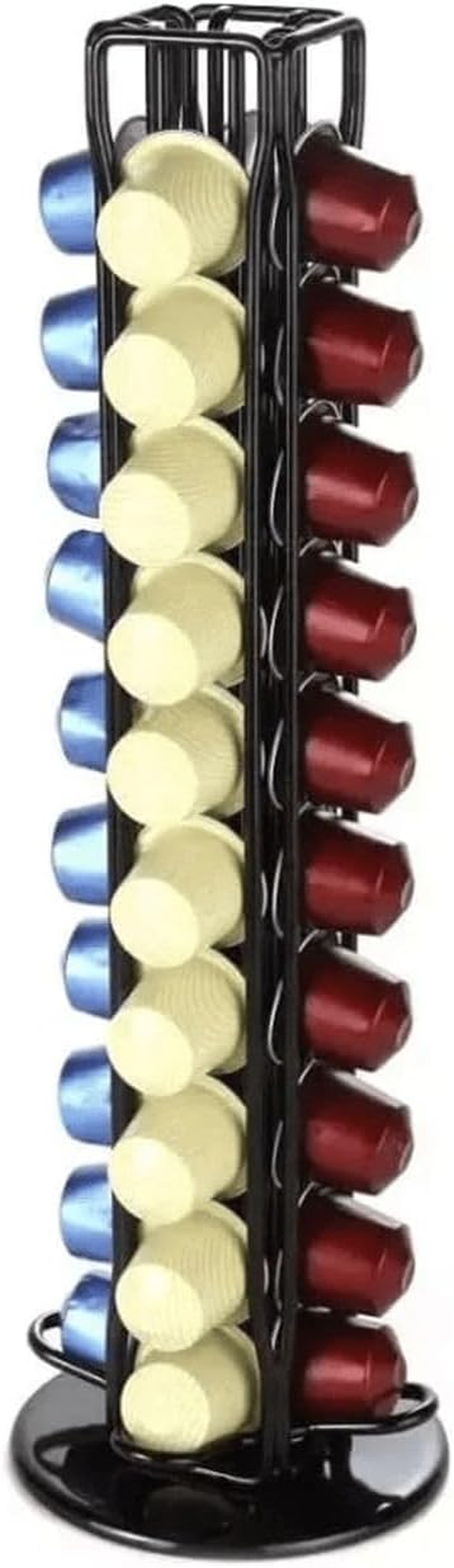 Gominimo Coffee Pod Holder, Stores 42 Pods with 360-Degree Rotation, Kitchen Decor for Effortless Access and Durability, Stylish Organization for Your Nespresso Collection, Black image number 2