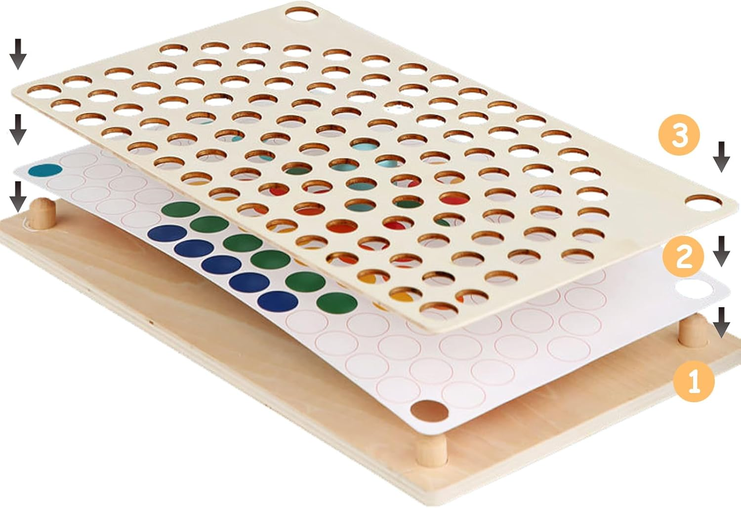 Montessori Toys 3 4 5 Year Old,Colour Sorting Game,Learning & Education Toy,Color Recognition,Chopsticks Clip Rainbow Beads Hands Brain Training, Fine Motor Skill Toys for Girls Boys image number 6