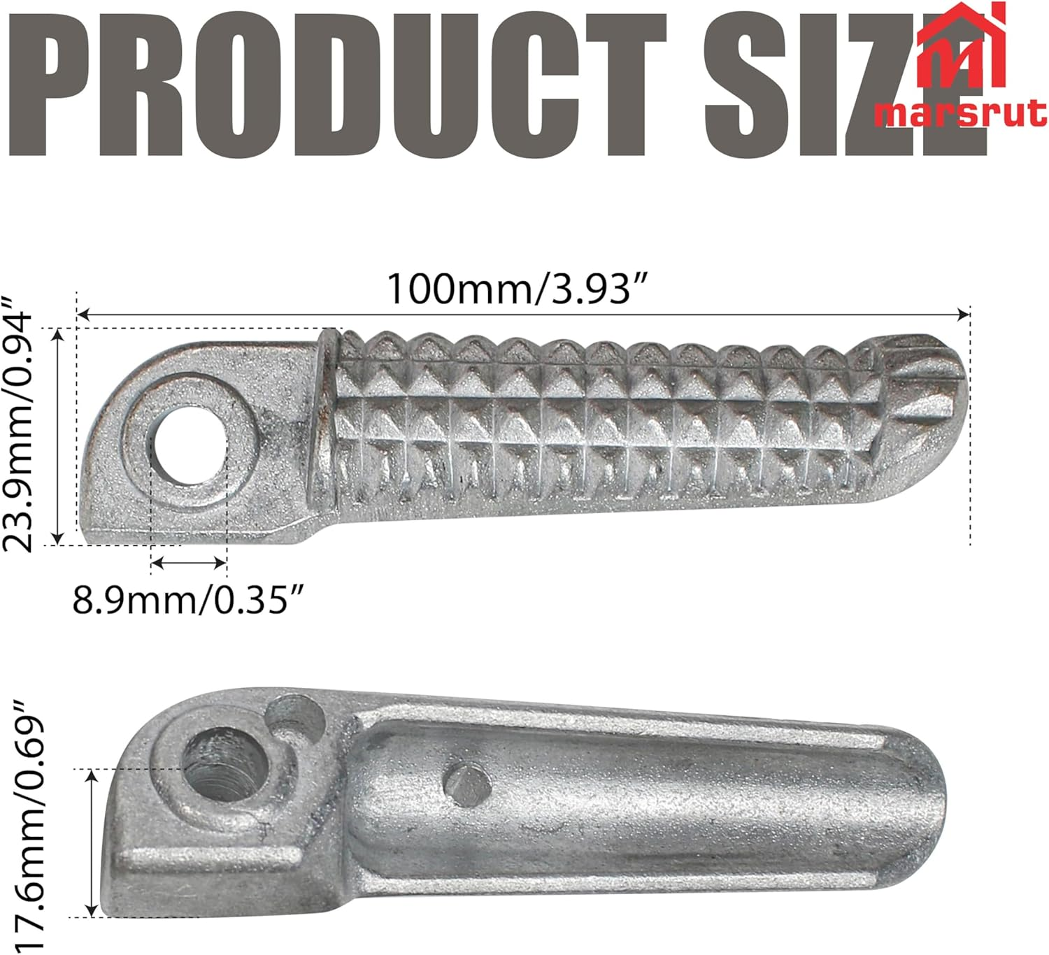 1 Pair Rear Foot Pegs Compatible with Yamaha YZF R3 R25 MT25 MT03 MT-03 2014-2023, Motorcycle Footrest Pedal Bracket Peg Rest, Aluminum Passenger Footpeg Set, Posapies Para Moto (10Pcs, Color: Silver) image number 3