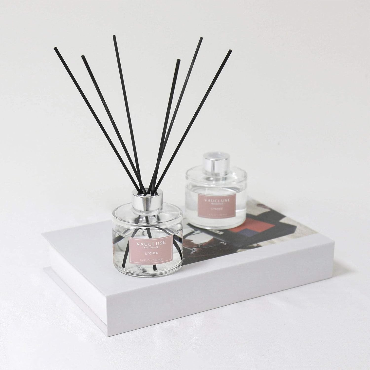 VAUCLUSE Lychee Scented Reed Diffuser 100Ml: Long-Lasting Fruity Floral Aroma, Reeds, Uplifts Mood, Perfect Home & Office Fragrance. Ideal Gift Choice.