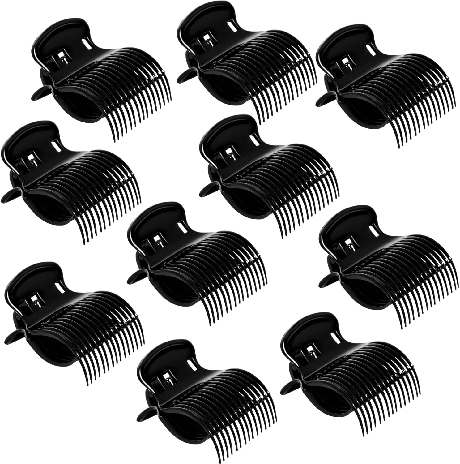 MEDOCA Hot Roller Clips -10PCS Hair Roller Clips - Hair Curler Claw Clip - Replacement Roller Clips for Women Girls Hair Section Styling - Black image number 4