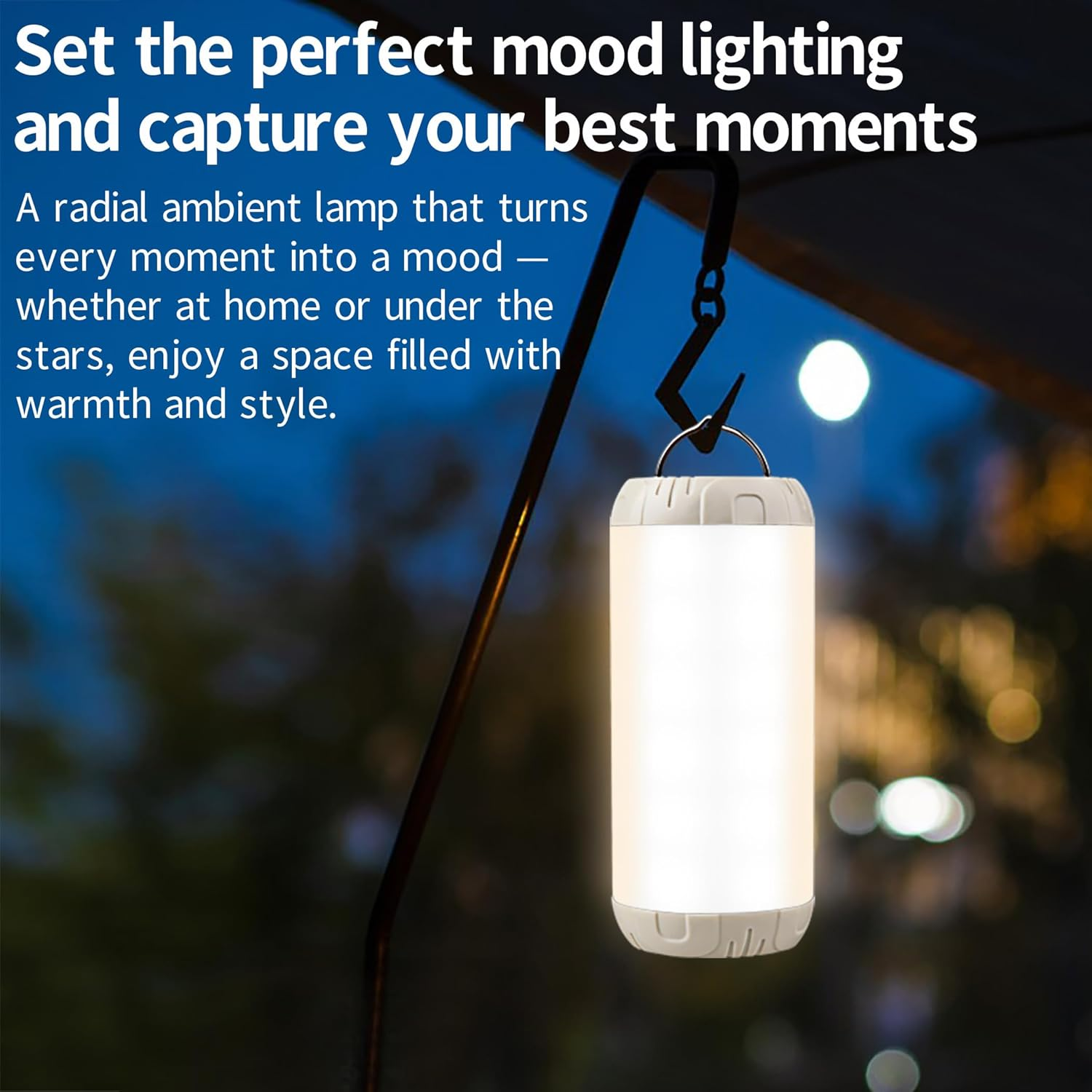 Rechargeable Camping Lantern, 1200 Lumens Ultra Bright Portable LED Lantern, up to 80 Hours Runtime, IP68 Waterproof, 3 Light Modes + SOS Emergency Light for Power Outages, Hiking, Hurricane image number 1